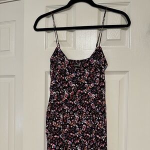 Express Women’s Spaghetti Strap Mini Floral Dress with smocked back
